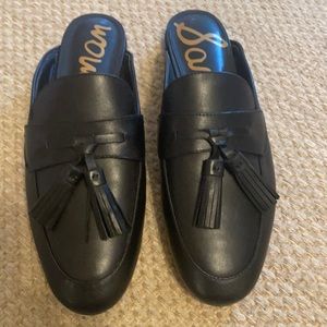 Sam Edelman black leather mules 8 1/2